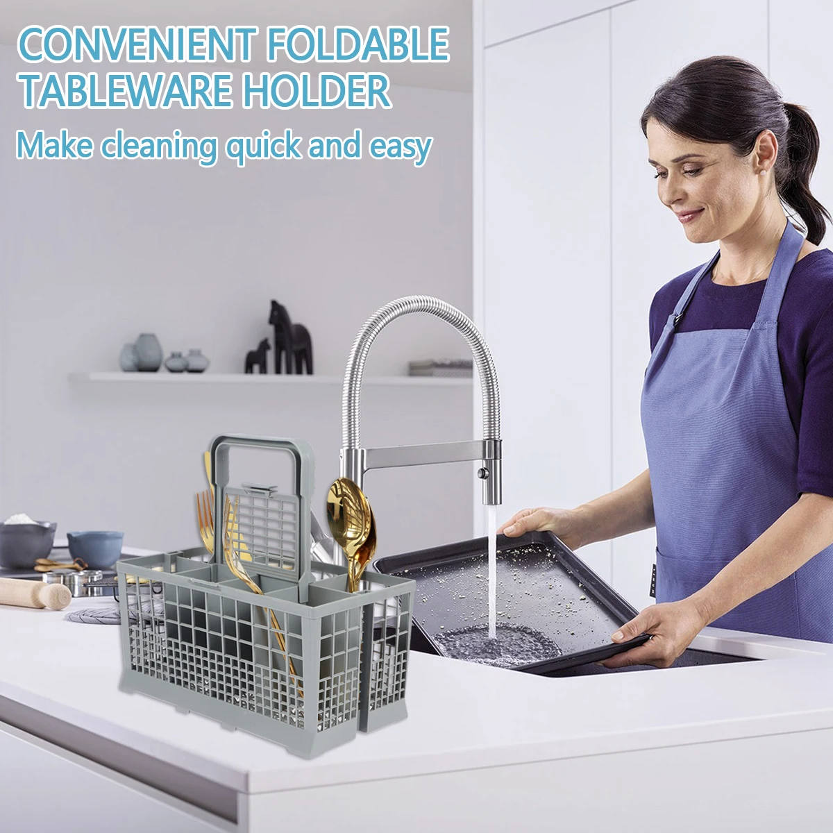 1PCS Dishwasher Cutlery Basket Knife Fork Storage Basket for Bauknecht Whirlpool Indesit Hotpoint Dish Washer Accessories
