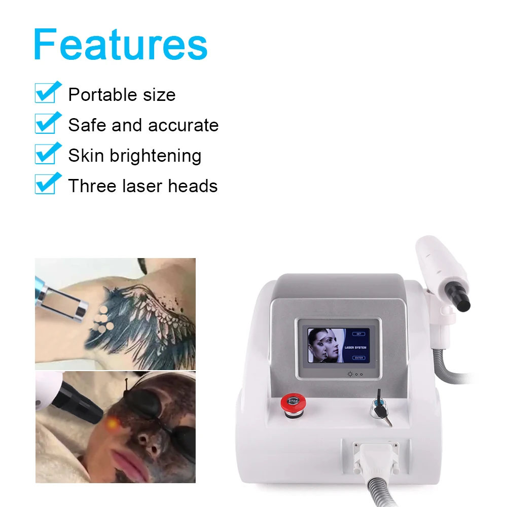 New Picosecond Portable Q Switched Nd Yag 1064nm 532 Laser Eyebrow Tattoo Removal Machine for Peeling Carbon and Pigmentation