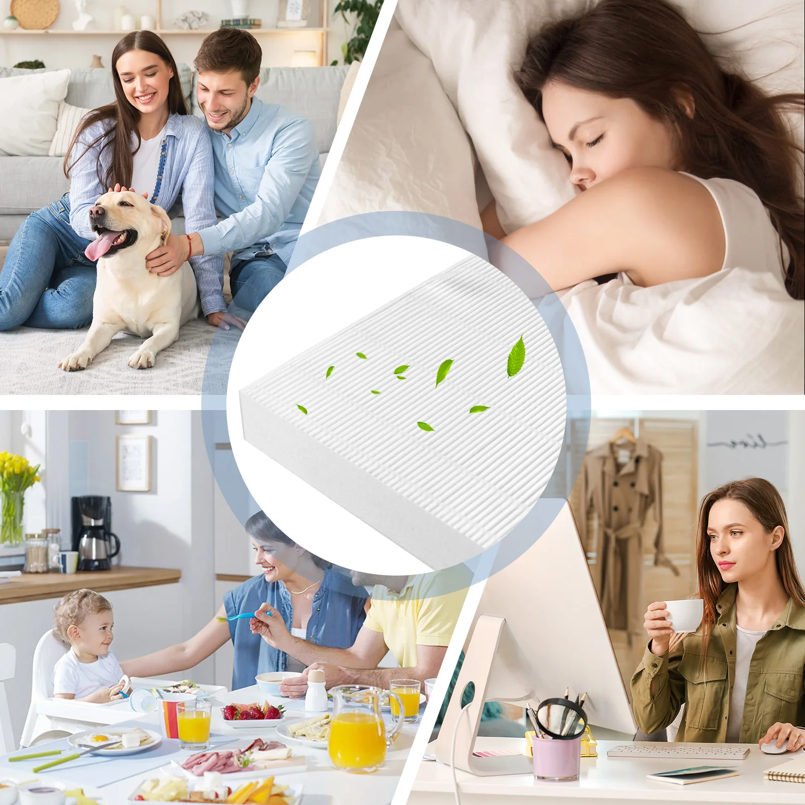 3Pcs/Set Air Purifier Replacement Compatible with Coway AP-1512HH 1 Hepa 2Pcs Carbon 380*330*35mm/380*330*5mm