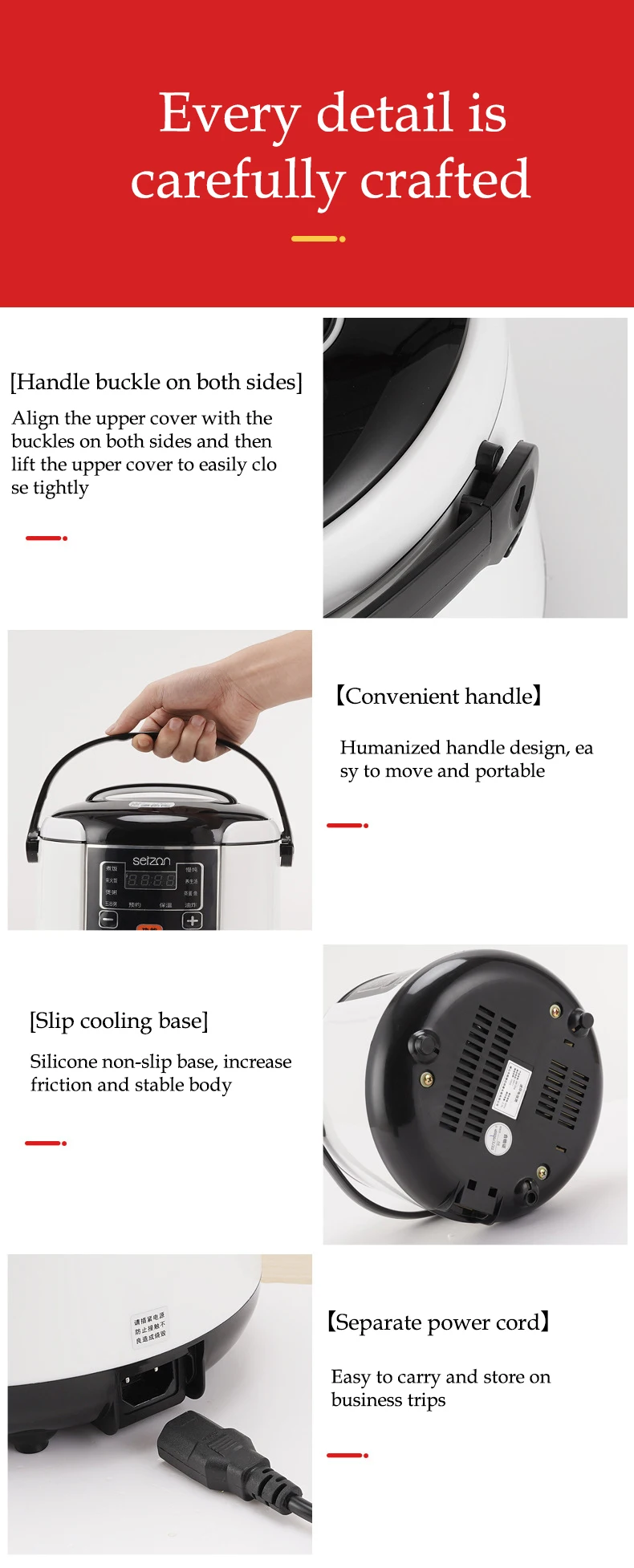 Portable Car Rice Cooker 2L Electric Truck Multi-Cooker Soup Porridge Cooking Food Steamer Electric Lunch Box 12V or 24V