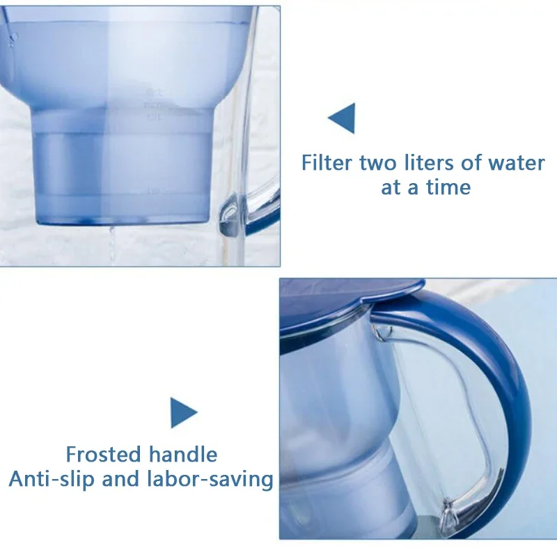 2.5L Water Purifier Kettle Capacity Water Filter Four-layer Filter Water Pitcher Purifier Office Household Universal Type