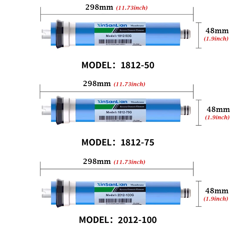 50 75 100GPD Home Kitchen Reverse Osmosis RO Membrane Replacement Water System Filter Purifier Water Drinking Treatment