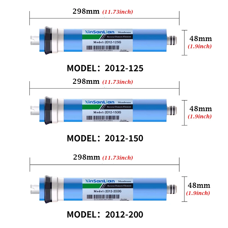 50 75 100GPD Home Kitchen Reverse Osmosis RO Membrane Replacement Water System Filter Purifier Water Drinking Treatment