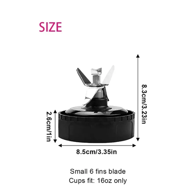 6-Fin Male Blender Blade Replacement Parts for Nutri Ninja Blender BL660 BL770 BL780 BL740 etc.(Small 3.35inch blade)