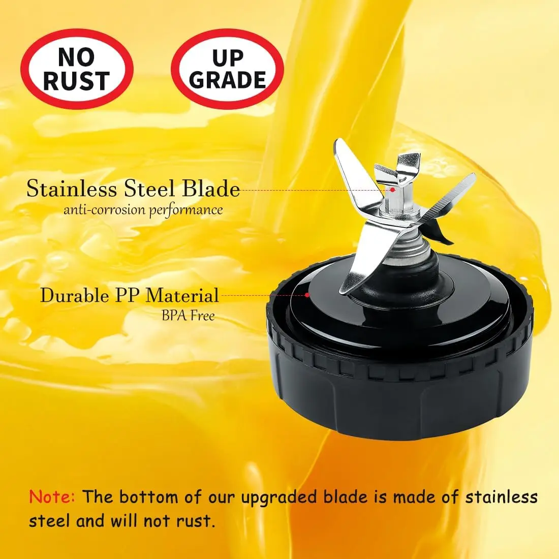 6-Fin Male Blender Blade Replacement Parts for Nutri Ninja Blender BL660 BL770 BL780 BL740 etc.(Small 3.35inch blade)