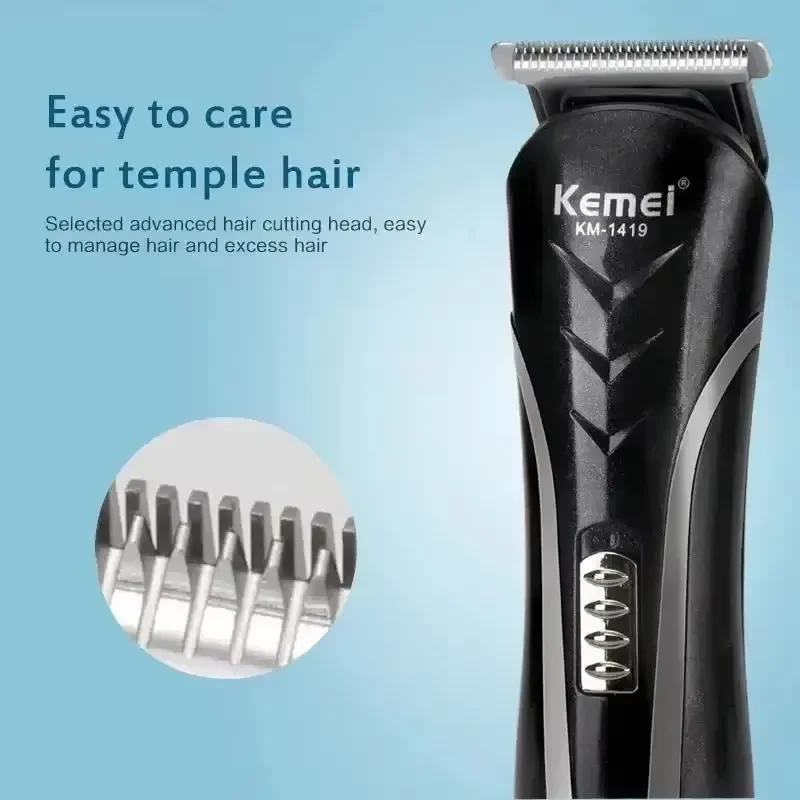 Kemei KM-1419 Rechargeable Electric Hair Clipper Men'S Household Shaver Hair Trimmer and Nose Trimmer 3 in 1 Hair Clippers Men