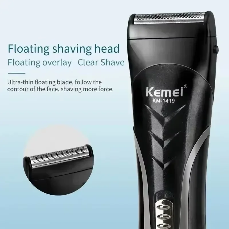 Kemei KM-1419 Rechargeable Electric Hair Clipper Men'S Household Shaver Hair Trimmer and Nose Trimmer 3 in 1 Hair Clippers Men