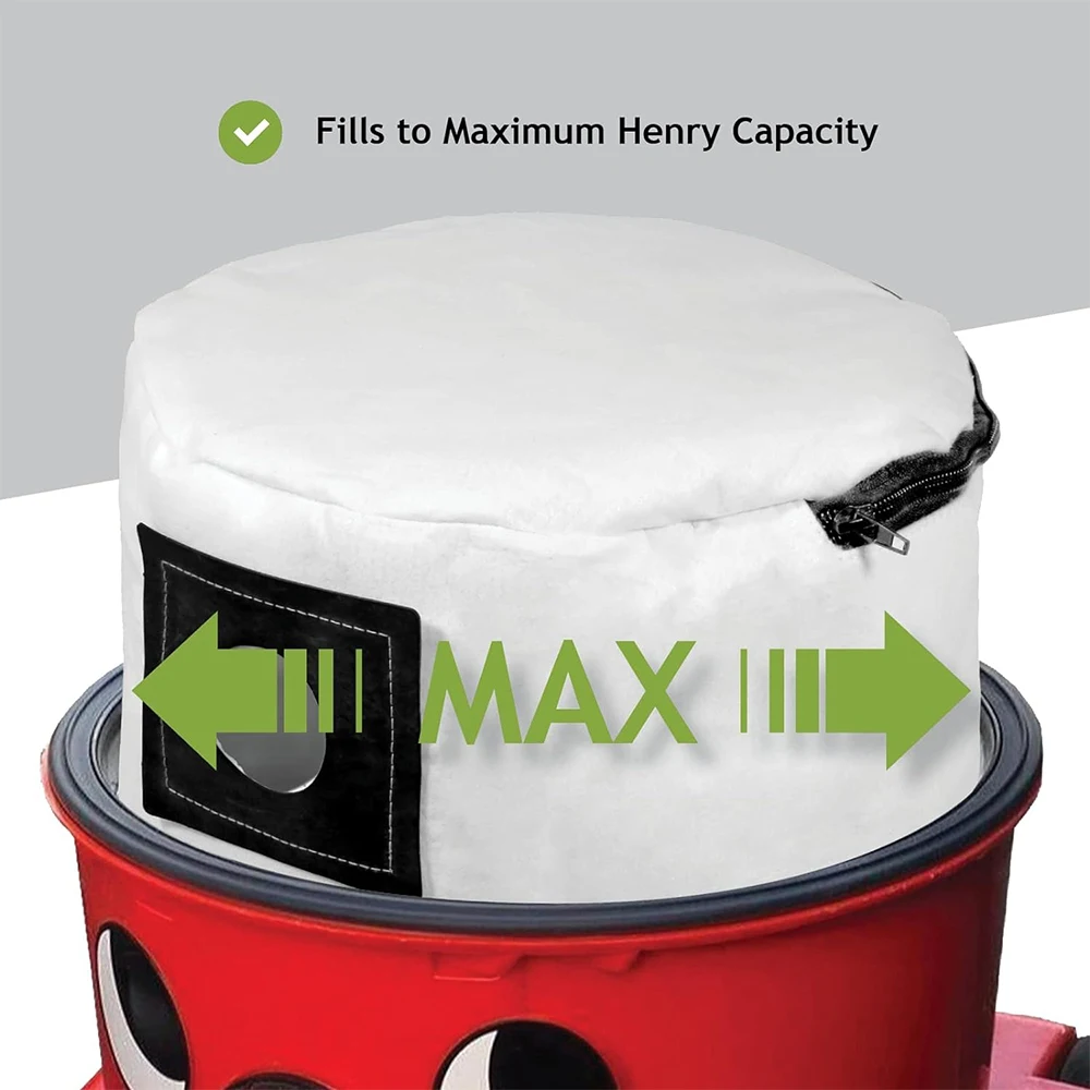 Reusable Washable Dust Bags with Zip for Numatic Henry Hetty James Edward AS200 Vacuum Cleaner Accessories Replacement Parts