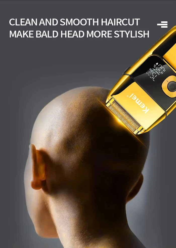 Kemei KM-1949 Gold or Silver All Metal Electric Hair Clipper KM-2028 Rechargeable Men's Shaver Professional Cordless Trimmer