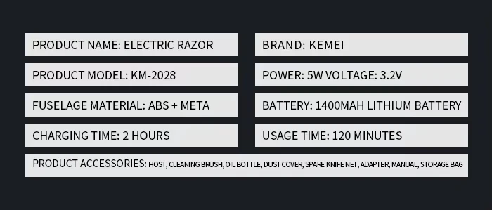 Kemei KM-1949 Gold or Silver All Metal Electric Hair Clipper KM-2028 Rechargeable Men's Shaver Professional Cordless Trimmer