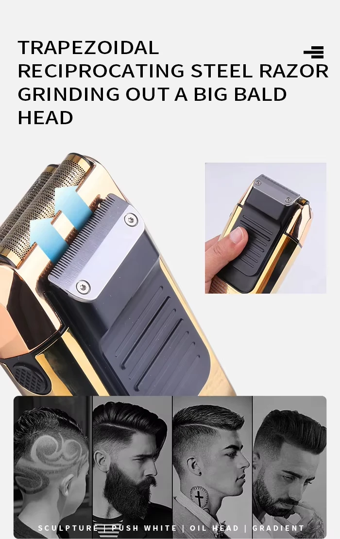 Kemei KM-1949 Gold or Silver All Metal Electric Hair Clipper KM-2028 Rechargeable Men's Shaver Professional Cordless Trimmer