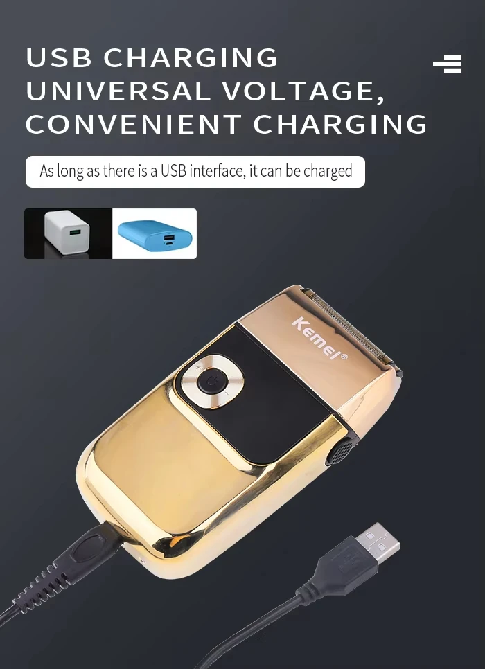 Kemei KM-1949 Gold or Silver All Metal Electric Hair Clipper KM-2028 Rechargeable Men's Shaver Professional Cordless Trimmer