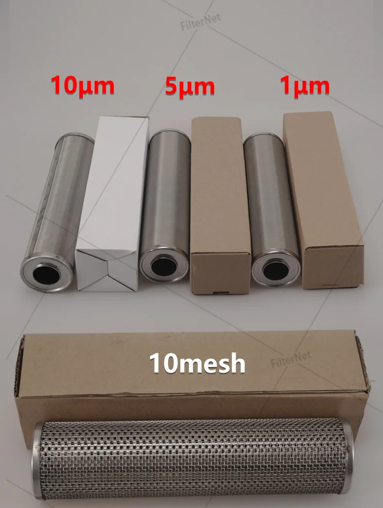 304 Stainless Steel Filter Element Water Filter Stainless Steel Housing 5um Cartridge Can Be Cleaned Reused Corrosion Resistant