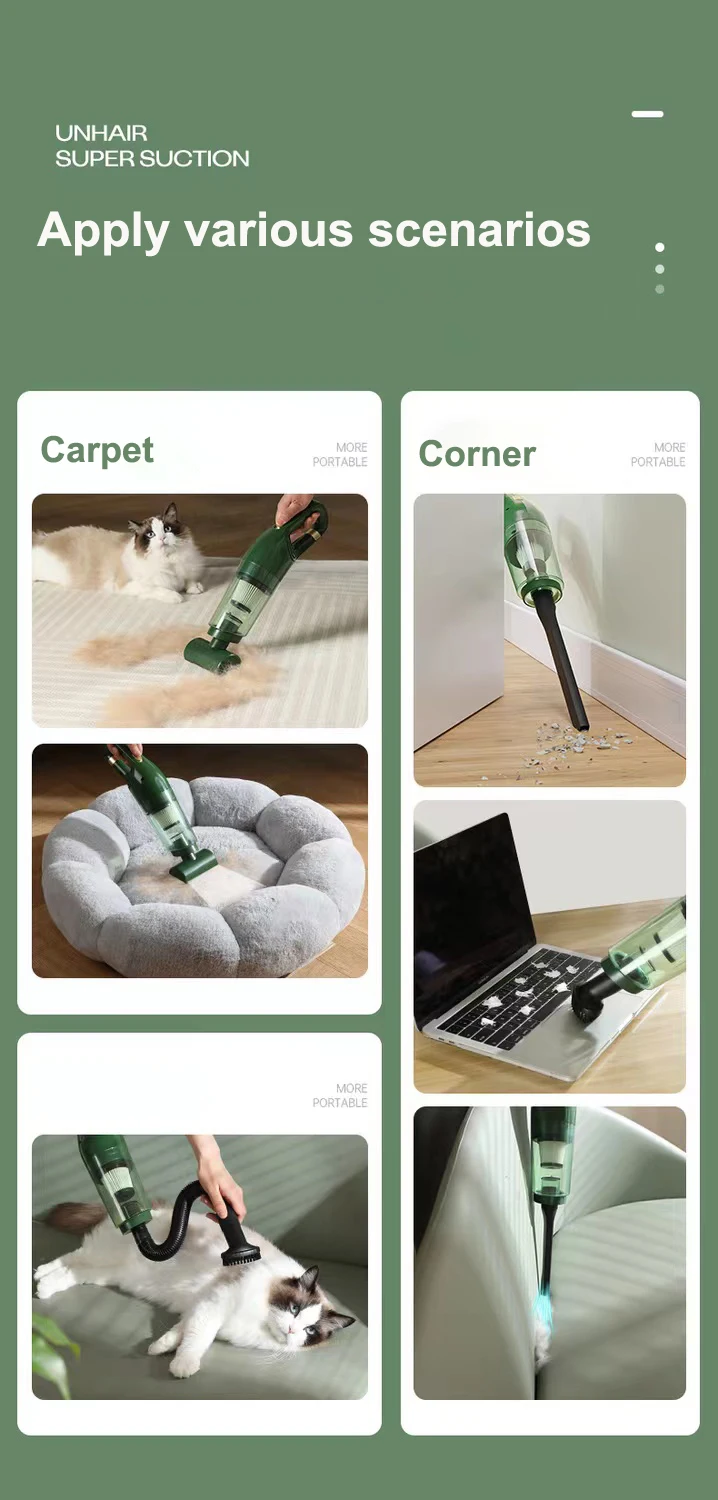 Super 400000R Portable Wireless Household Vacuum Cleaner Pet Hair Cleaning Remover Car Home Vacuum Cat Dogs Cleaning Tools