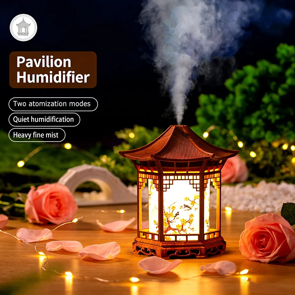 USB-Powered Air Humidifier, Modern Asian Decor, Mini Humidifier, 2 Spray Modes, Continuous/Mist Modes, Ideal Romantic Gift.
