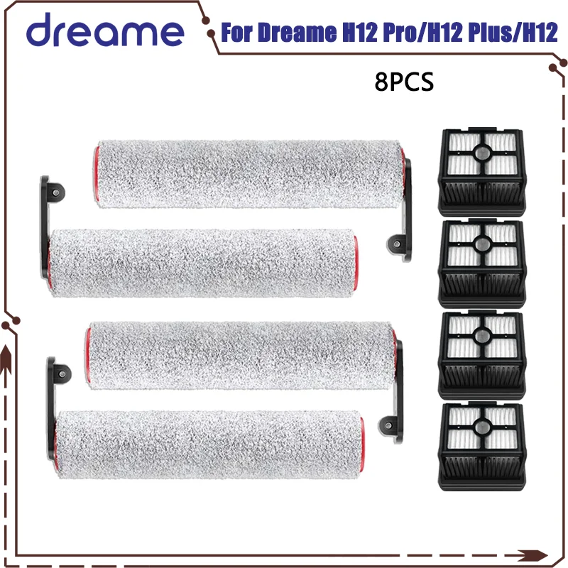 Dreame H12 Pro H15 Pro / H12 Plus / H12 Core Soft Brush Spare Parts Wet Dry Vacuum Cleaner Roller Hepa Filter Accessories