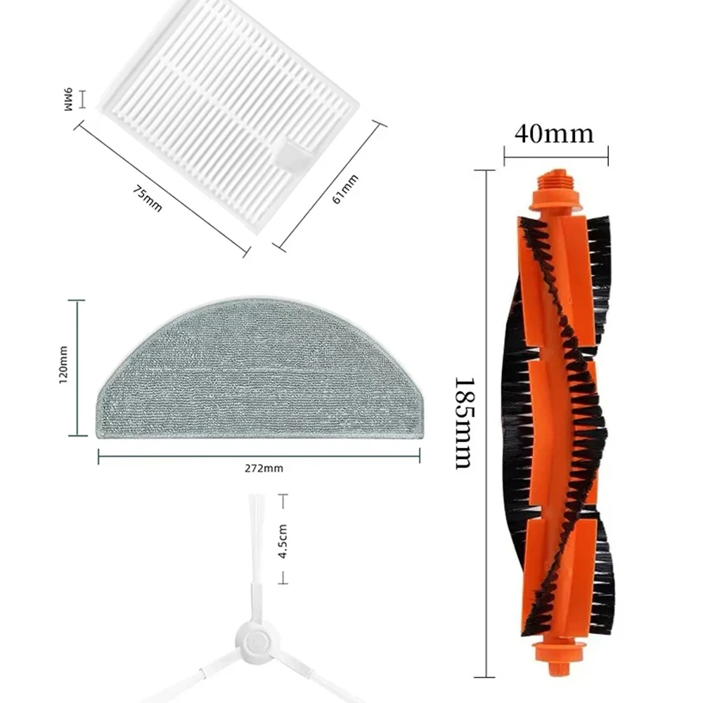 For Xiaomi Robot Vacuum E10 E12 B112 Sweeper Cleaner Spare Parts Roller Side Brush Hepa Filter Mop Cloth Rags Replacement Parts
