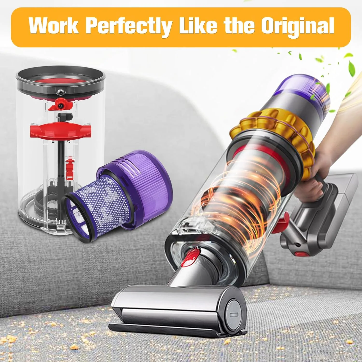 For Dyson V11 V15 SV14 SV15 SV22 Vacuum Cleaner, Spare Dust Bin, Cleaning Vacuum Cleaner and Cordless Components 970013-02 HEPA