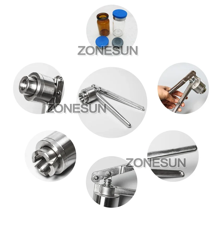 ZONESUN ZS-PVC1 Handheld Vial Crimper Sealer Manual Capper for 11-32mm Aluminum & Flip-Off Caps Bottle Capping Tool