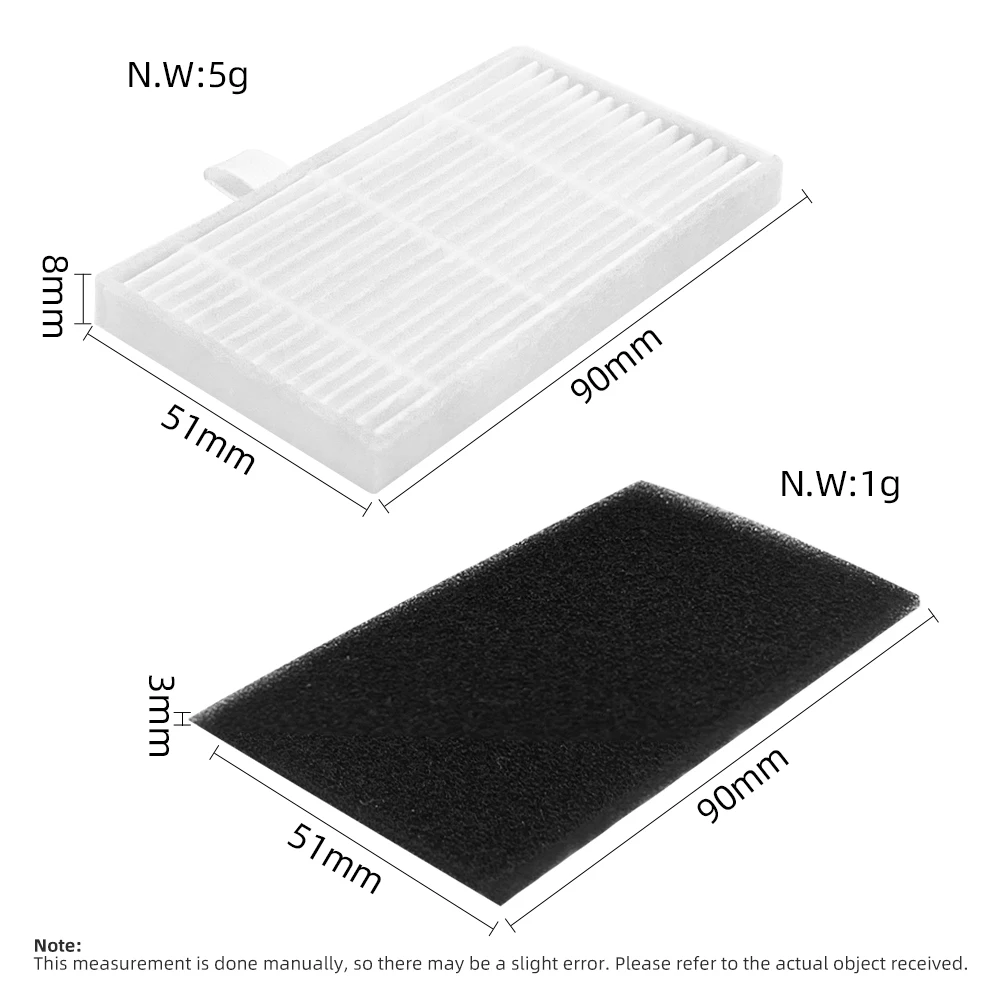 Replacement Parts Fit for Conga 8290/7490 Immortal, ROPO Smart Laser, Kabum Smart 900 Roller Side Brush Filter Mop Dust Bag