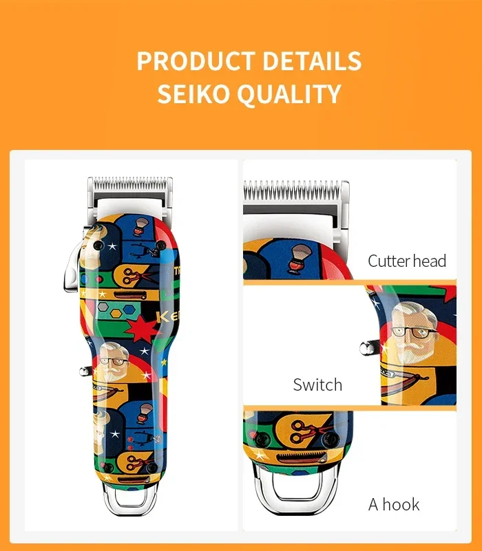 Hair Clipper Electric Hair Trimmer Shaver 100-240V Rechargeable Powerful Cutter Hair Cutting Machine Cordless Trimmer for Men