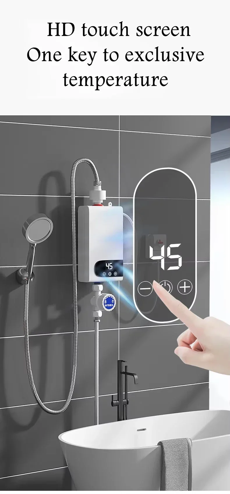 5500W Newest Water Heater Instant Water Heater Tankless Instantaneous Faucet Tap Kitchen Hot Water Crane LED Digital