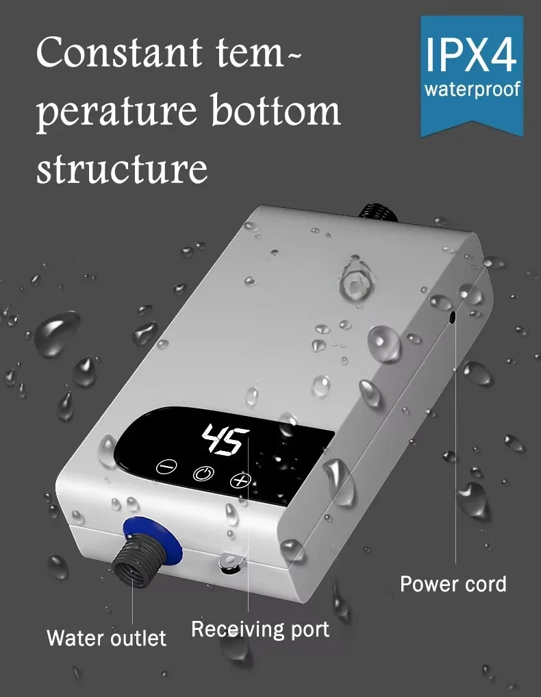 5500W Newest Water Heater Instant Water Heater Tankless Instantaneous Faucet Tap Kitchen Hot Water Crane LED Digital