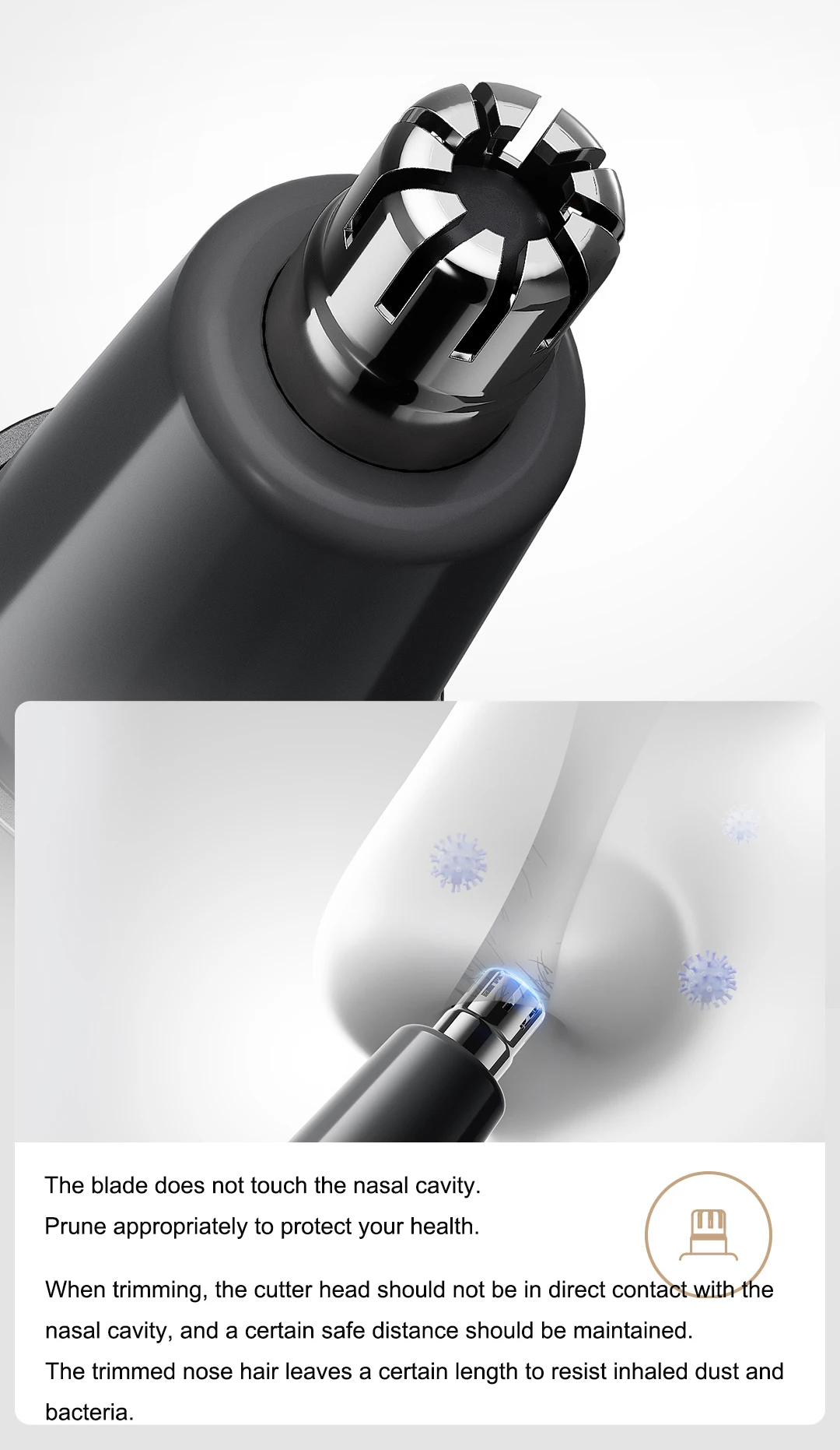 Original Xiaomi Mijia Electric Nose Hair Trimmer Portable Nose Ears Hair Eyebrow Trimmer for Men Rechargeable Painless Clipper