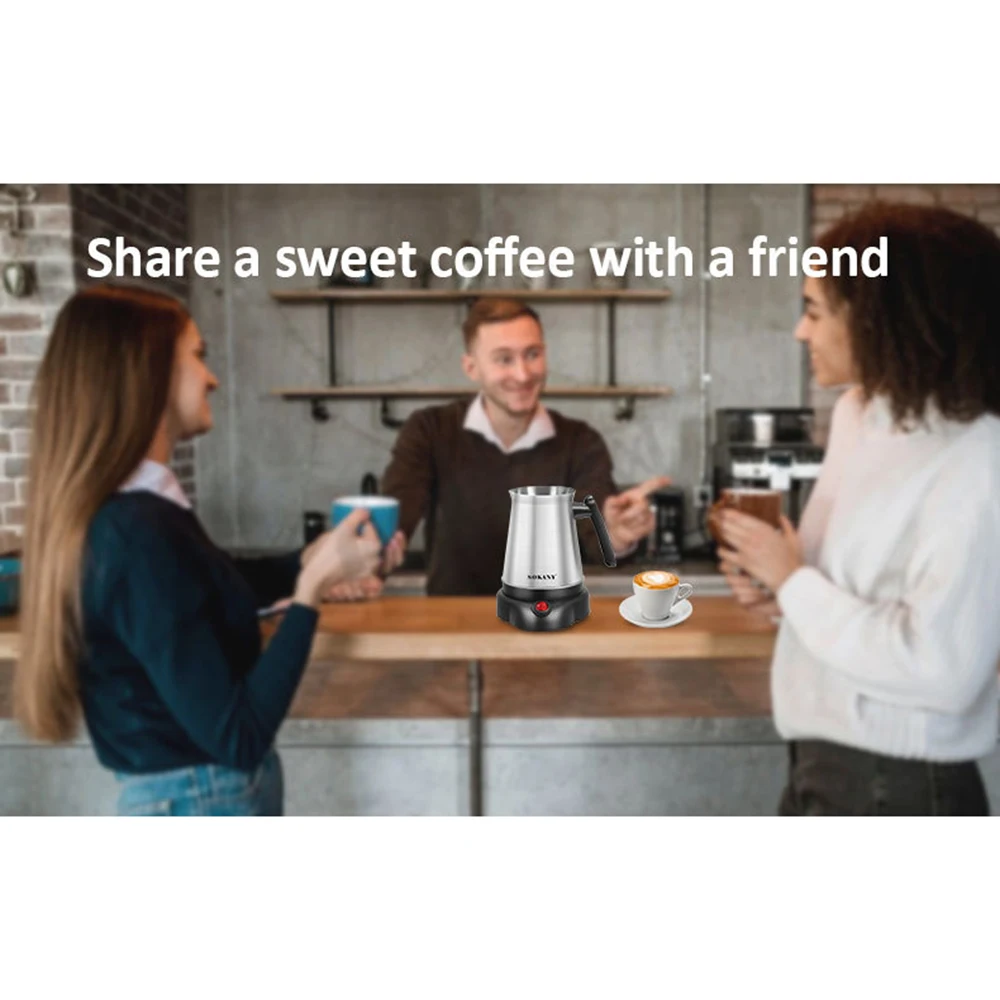 800ML Electric Kettle Turkish Greek Coffee Moka Tea Pot Maker Machine Stainless Steel Portable 6 Cups Boiling Water 220V 전기포트