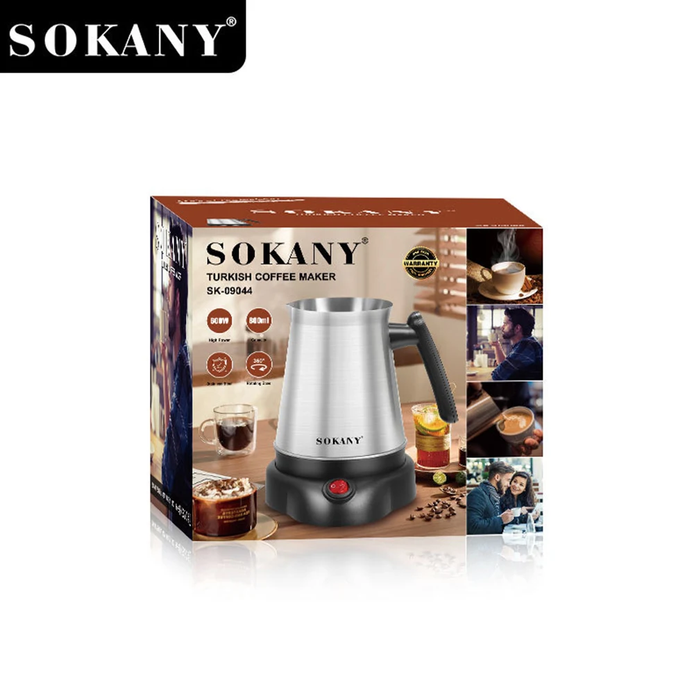 800ML Electric Kettle Turkish Greek Coffee Moka Tea Pot Maker Machine Stainless Steel Portable 6 Cups Boiling Water 220V 전기포트