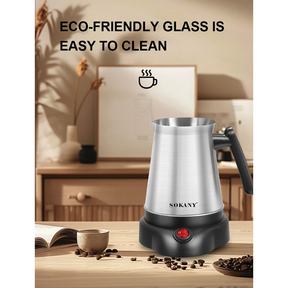 800ML Electric Kettle Turkish Greek Coffee Moka Tea Pot Maker Machine Stainless Steel Portable 6 Cups Boiling Water 220V 전기포트