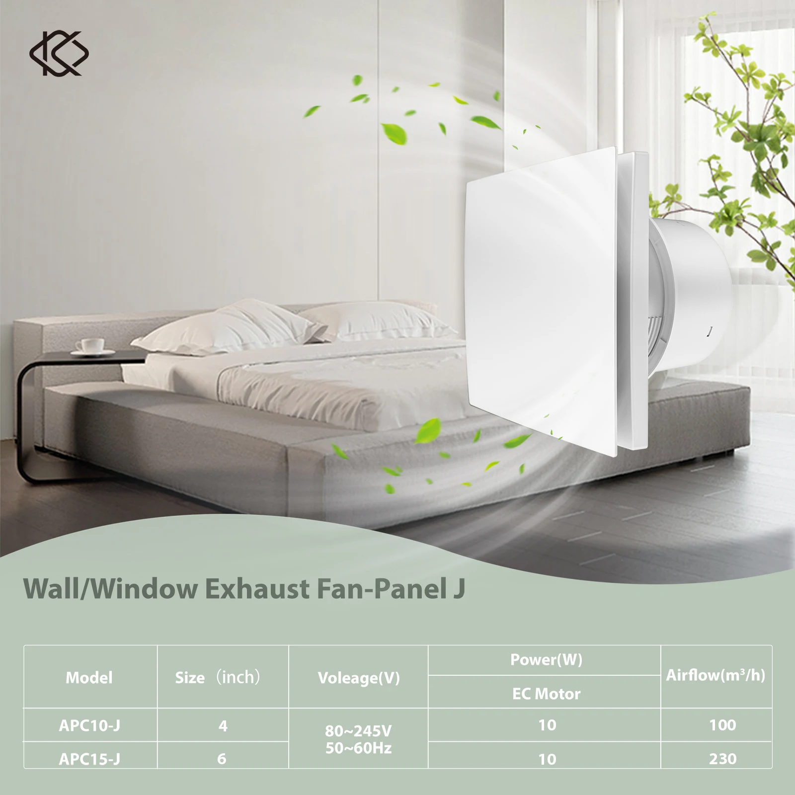 KCvents Wall Mount Exhaust Fan 100/150 mm Reversible with Remote Control for Bathroom, Kitchen, Home, Attic Ventilation Fan
