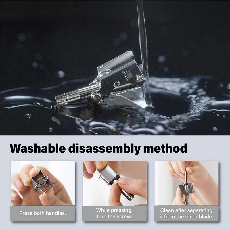 Nose Hair Trimmer Stainless Steel Manual Men's Nose Hair Shaver Nose Hair Cleaner Noiseless Razor