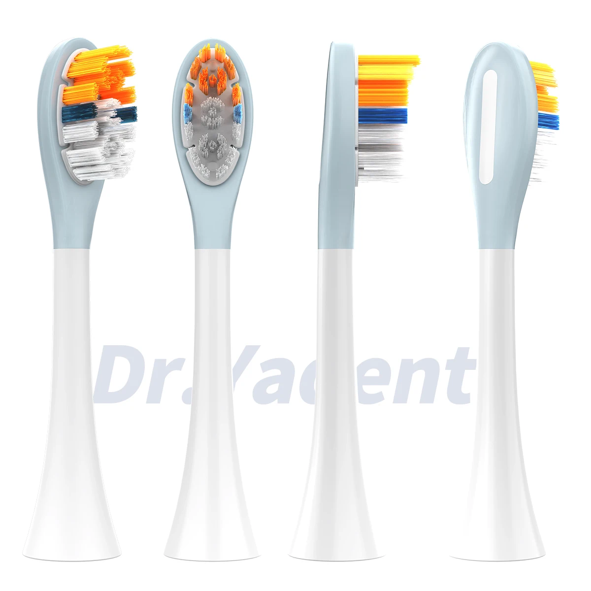Dr.Yadent YD02/04 Replacement Brush Heads 4pcs/Pack Soft Gel Coated Designed for Sensitive Gum Care Soft Bristle 1 Year Supply