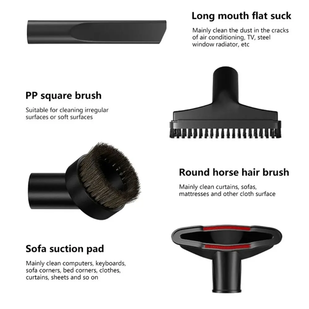 For 32mm 35mm 1 1/4in 1 3/8in Vacuum Cleaner Accessories Universal Vacuum Nozzle Suction Brush Head Crevice Tool for Bed Sofa