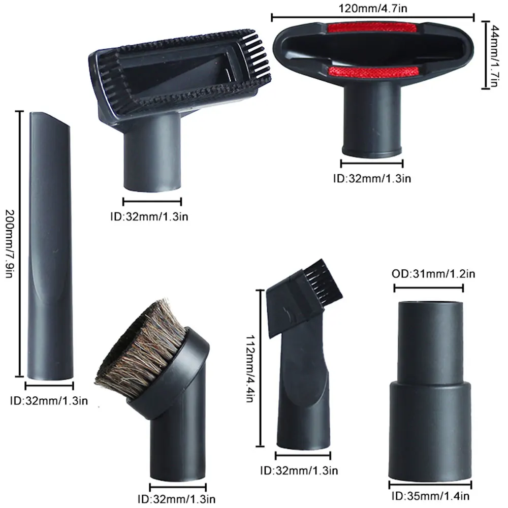 For 32mm 35mm 1 1/4in 1 3/8in Vacuum Cleaner Accessories Universal Vacuum Nozzle Suction Brush Head Crevice Tool for Bed Sofa