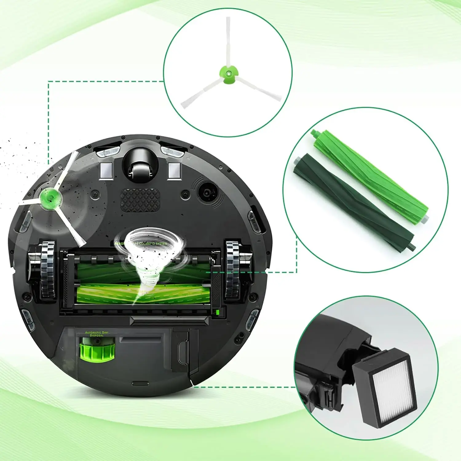 for IRobot Roomba I7 I8 E5 E6 I3 J7 I6 Robot Vacuum Cleaner Accessories Main Side Brush Spare Parts