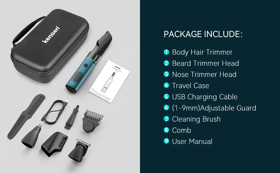 Kensen S16 Electric Hair Trimmer for Men 3 In 1 Hair Cutting Machine Nose/Beard Hair Trimmer Waterproof Hair Clipper for Barber