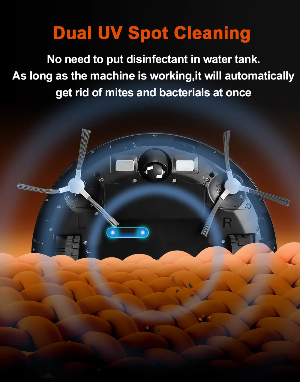 Robot Vacuum Cleaner ABIR X9,Dual UV Cleaning,6500PA Suction,Auto Carpet Boost Tech,Multiple Floors Maps,Custom Wet Dry Clean