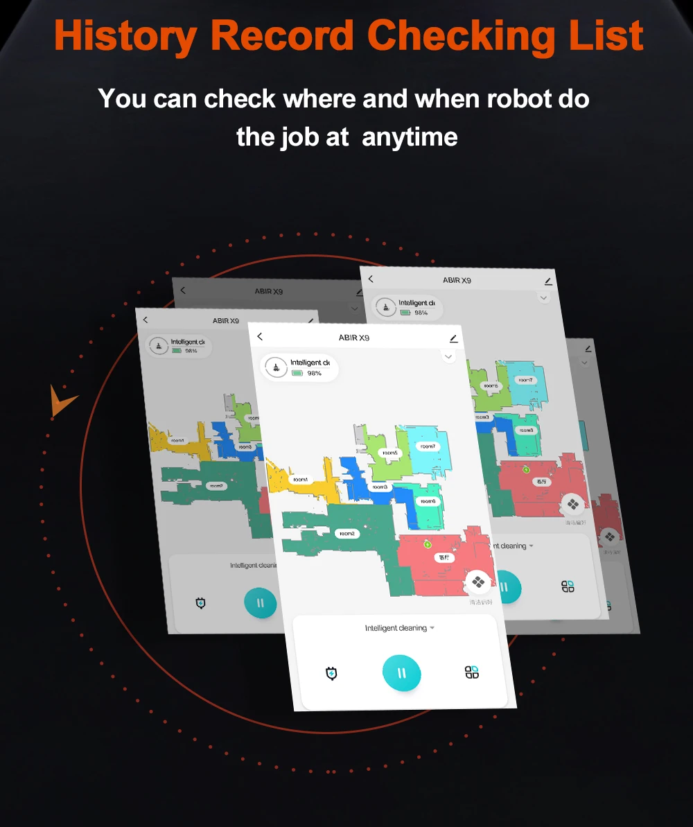 Robot Vacuum Cleaner ABIR X9,Dual UV Cleaning,6500PA Suction,Auto Carpet Boost Tech,Multiple Floors Maps,Custom Wet Dry Clean
