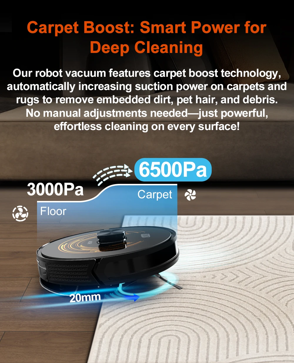Robot Vacuum Cleaner ABIR X9,Dual UV Cleaning,6500PA Suction,Auto Carpet Boost Tech,Multiple Floors Maps,Custom Wet Dry Clean