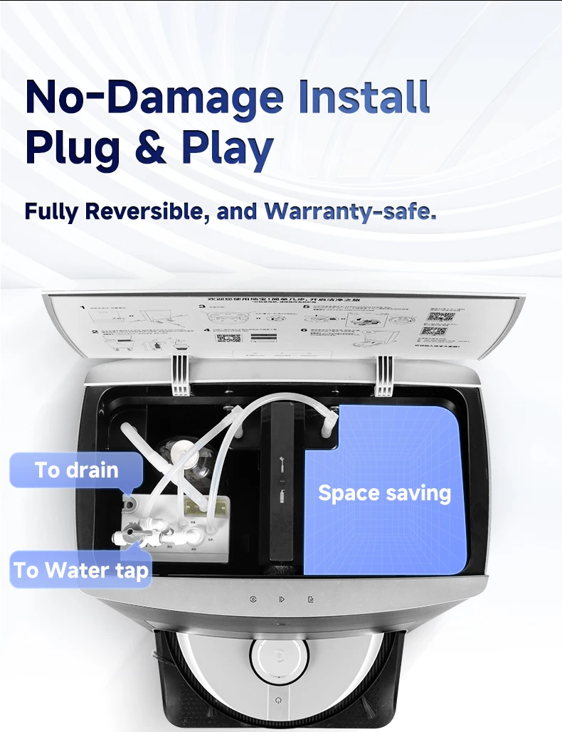 Ecovacs X11 X12 T90 X9 T50 X8 X1 Robot Vacuum Water Change Kit Auto Water Refill and Drain Water Hookup Accessories ModuleM
