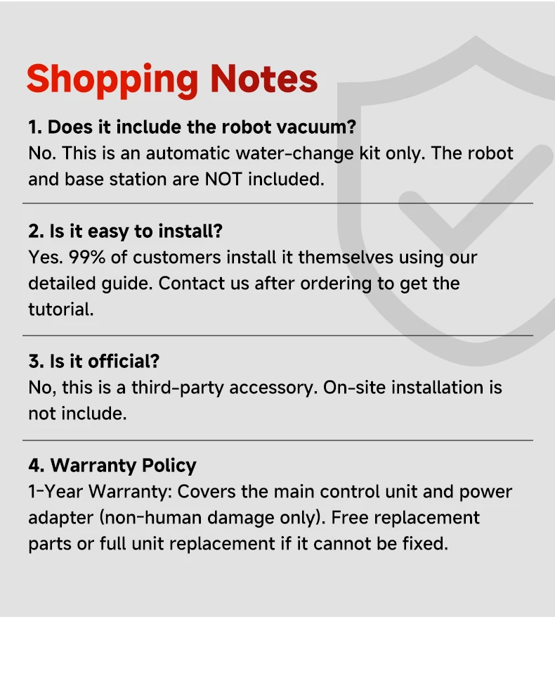 Ecovacs X11 X12 T90 X9 T50 X8 X1 Robot Vacuum Water Change Kit Auto Water Refill and Drain Water Hookup Accessories ModuleM