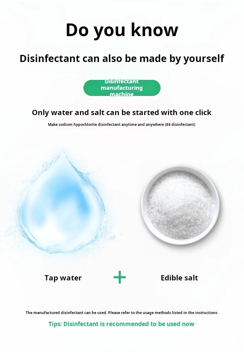 Disinfectant Generator, Sodium Hypochlorite Generator, Homemade 84 Disinfectant Water Sterilization Sterilizer, Disinfectant Mak