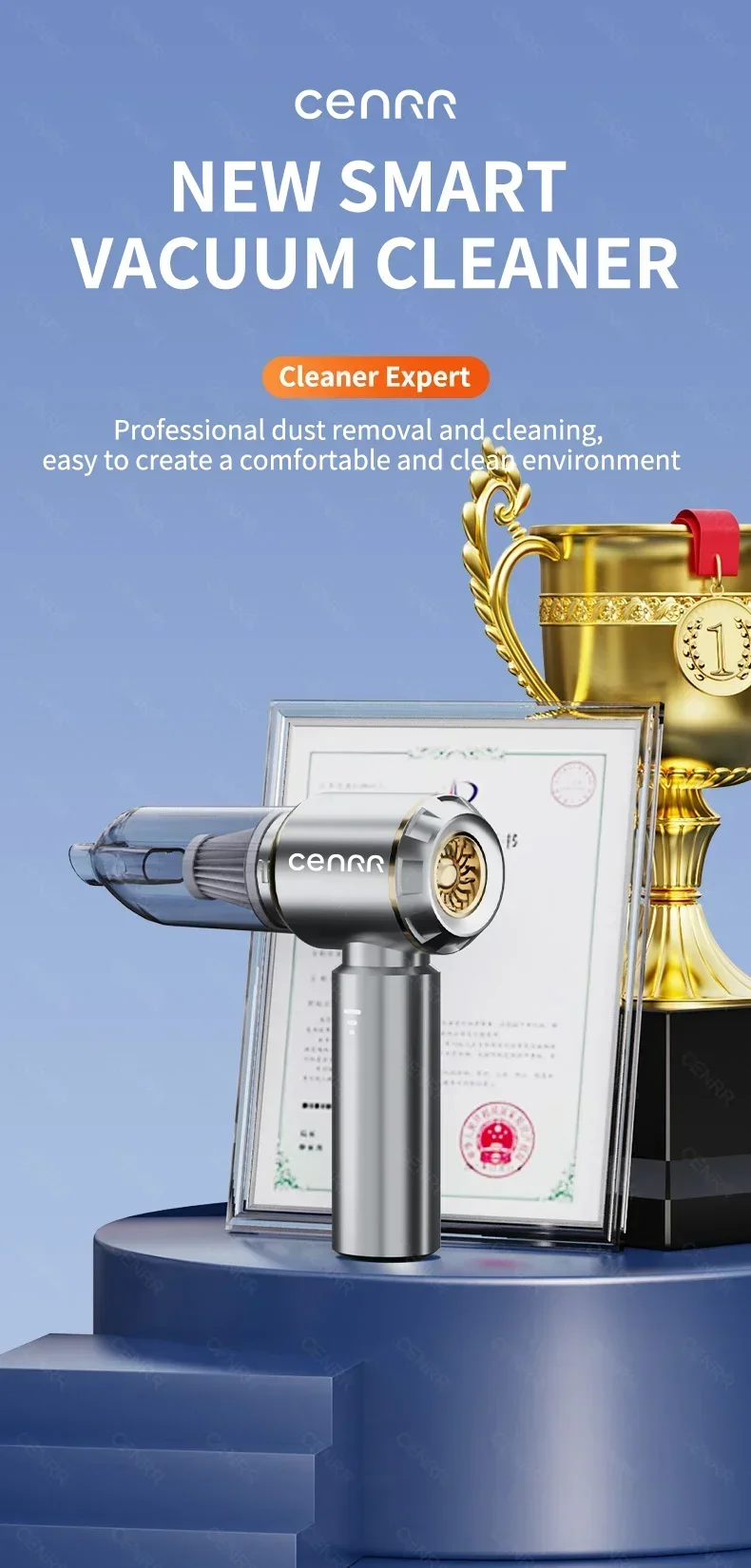 CENRR 360000PA Car Vacuum Cleaner Strong Suction Cordless Wireless Cleaner Portable HandHeld Vacuum Cleaner Cleaning Machine