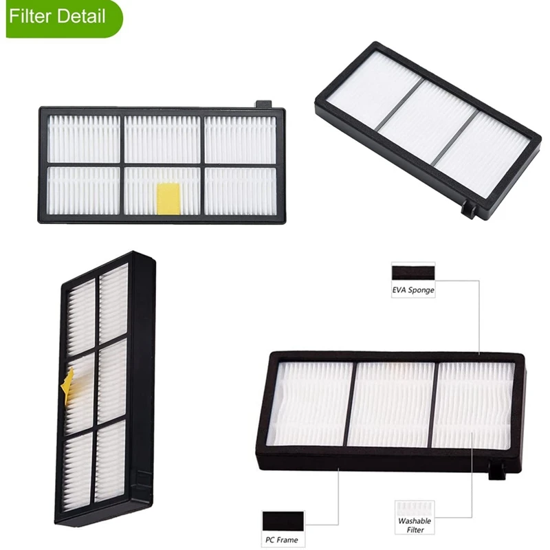 For IRobot Roomba 850 860 861 866 870 880 890 960 980 981 985 Vacuum Cleaner Main Side Brush Hepa Filter Mop Rag