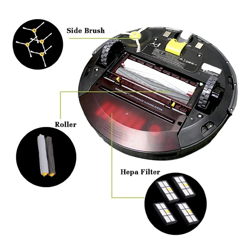 For IRobot Roomba 850 860 861 866 870 880 890 960 980 981 985 Vacuum Cleaner Main Side Brush Hepa Filter Mop Rag