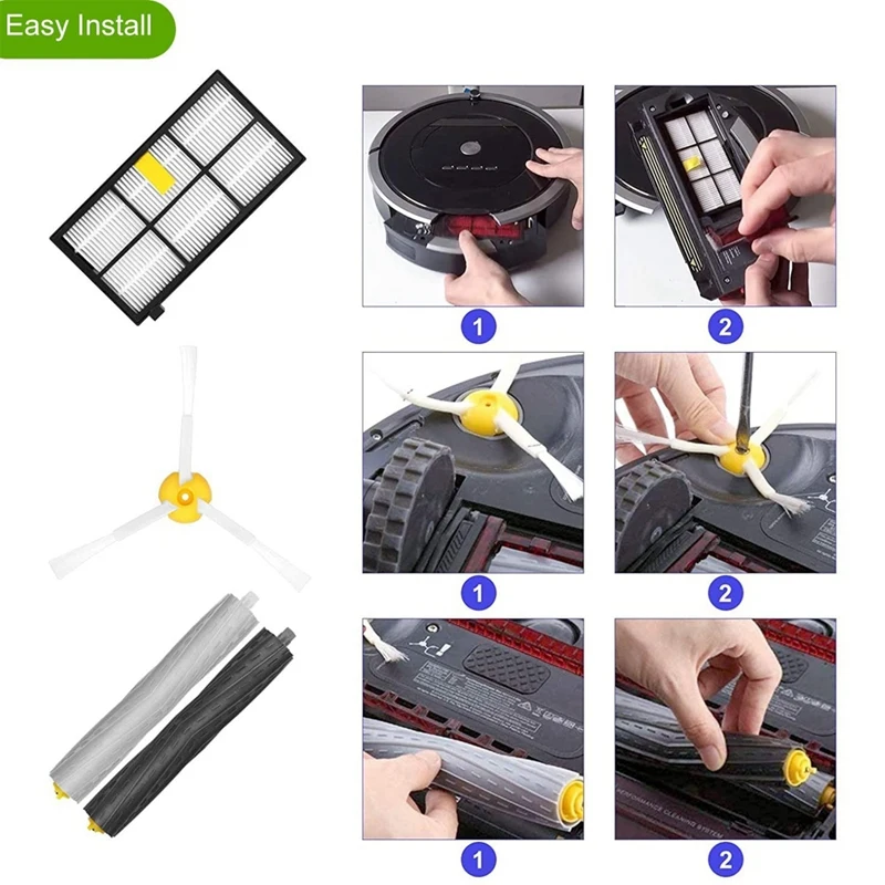 For IRobot Roomba 850 860 861 866 870 880 890 960 980 981 985 Vacuum Cleaner Main Side Brush Hepa Filter Mop Rag