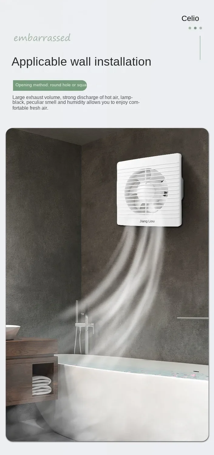 4'6'8' Exhaust Fan Toilet Powerful mute Exhaust Fan Household Wall Exhaust Fan Ventilation Fan for Dropshipping
