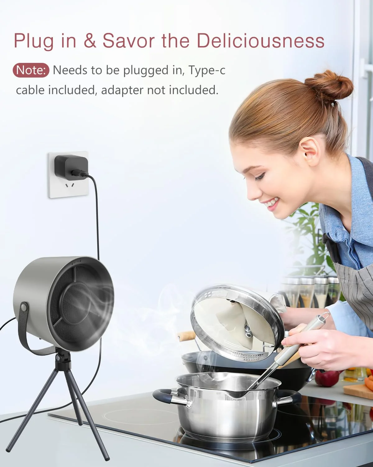 2025 New Portable Exhaust Fan Small Kitchen Hood Extractor Barbecue USB Supply Desktop Range Hoods Mini Suction Cooker Hood